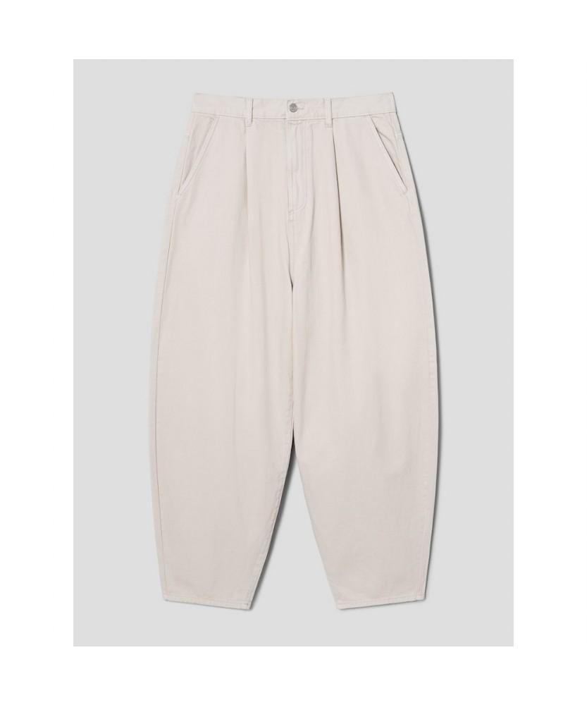 8SECONDS Structure Ivory Balloon Fit Denim Pants Ivory