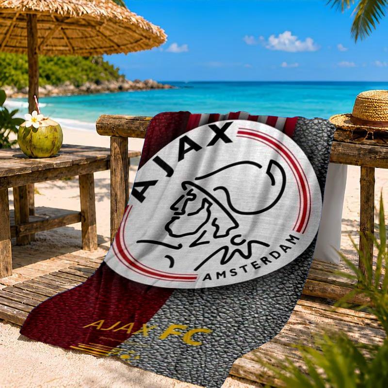 Пляжное полотенце с эмблемой AFC Ajax, Быстросохнущее, Легко ухаживать, Подходит как для фитнеса, так и для пляжного отдыха, Спортивный незаменимый аксессуар