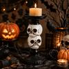 Creative Halloween Skull Candlestick Resin Craft Candlestick Skull Candle Holder Unique Decorative Halloween Decor