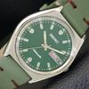 AUTOMATIC 6309A JAPAN MENS VINTAGE GREEN COLOR DIAL WATCH A701448-5 R206b-a701448