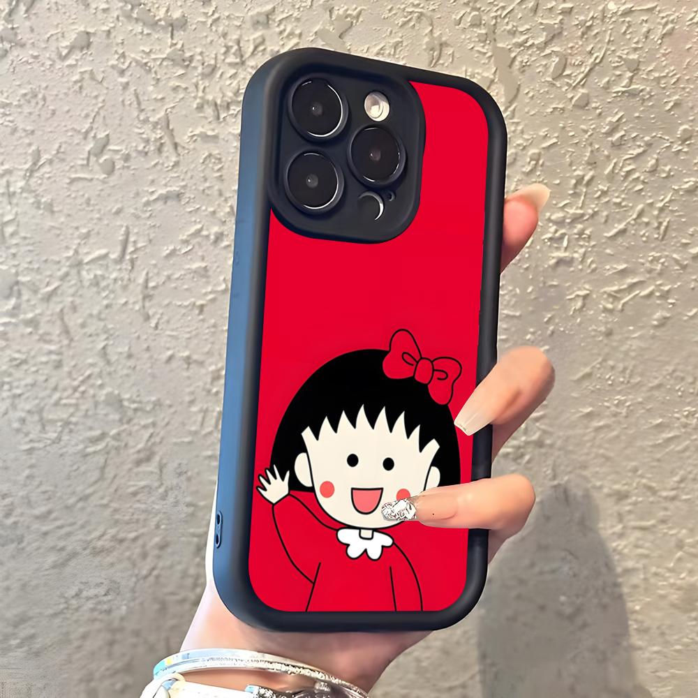 Chibi Maruko-chan Phone Case For IPhone 17 Pro Max 16 15 14 Pro Max IPhone 13 Pro Max 11 Plus Silicone Cover