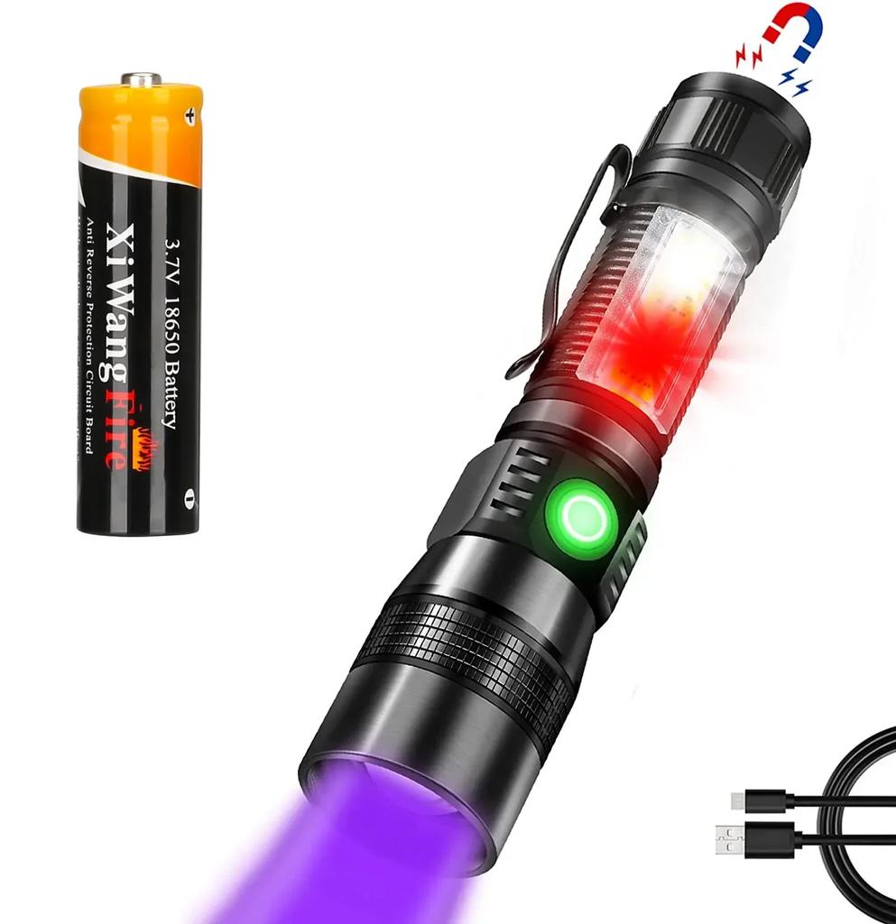 Ультрафиолетовый фонарь высокой мощности с подсветкой USB-аккумуляторный фонарь для кемпинга Пятна мочи домашних животных Черный светодиодный ультрафиолетовый фонарь