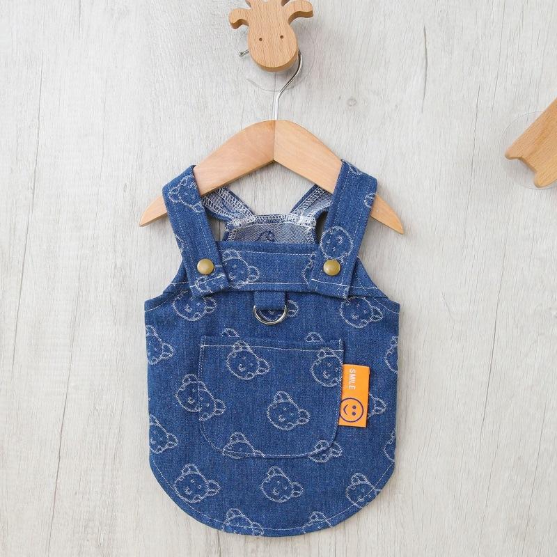 Костюм Love Jeans Pet Denim Dress для собак, жилет для маленьких собак, роскошная юбка на подтяжках для собак, милый принт, одежда для щенков