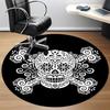 1pc Skull DayOfTheDead Office Round Area Rug, Under Office Chairs Bedroom Living Room Home Decor, Room Deco, Available in Various Sizes