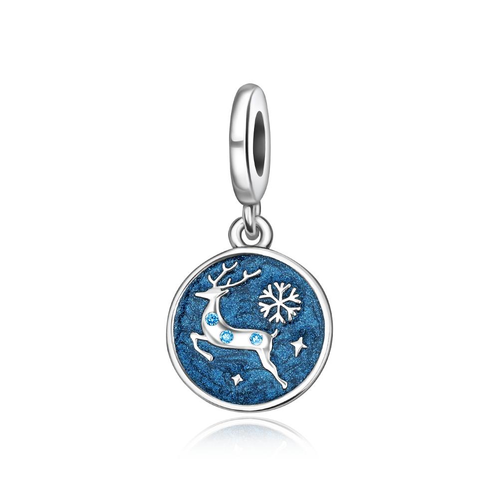 Медные Рождественские Подвески-Колокольчики Снежинка Олень Дом Бусина Снеговик Подвеска Подходят для Оригинального Браслета Ожерелья Ювелирные Изделия