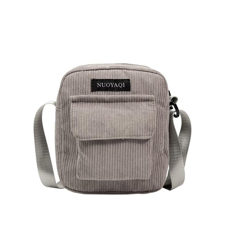 Женские вельветовые сумки на плечо, полосатые тканевые сумки, повседневные сумки на молнии, парусиновая сумка через плечо, милая сумка для покупок для женщин