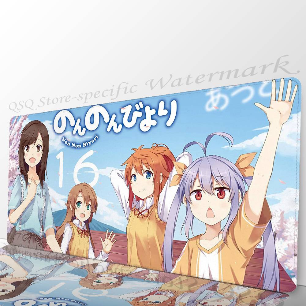 Коврик для мыши Non Non B-Biyori Аниме Нескользящий Подходит для офисных компьютеров Ноутбуков Игровых столов для киберспорта XXL Клавиатура
