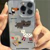Забавные животные Мягкий прозрачный чехол для телефона для iPhone 11 до 16, включая 13 Pro Max и 15, Дизайн с большим отверстием