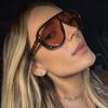 Oversized One‑Piece Pilot Shield Sunglasses Men's and Women's Metal Decor Gradient Lens UV Protection Driving Beach Party Vacation Fashion Sun Glasses