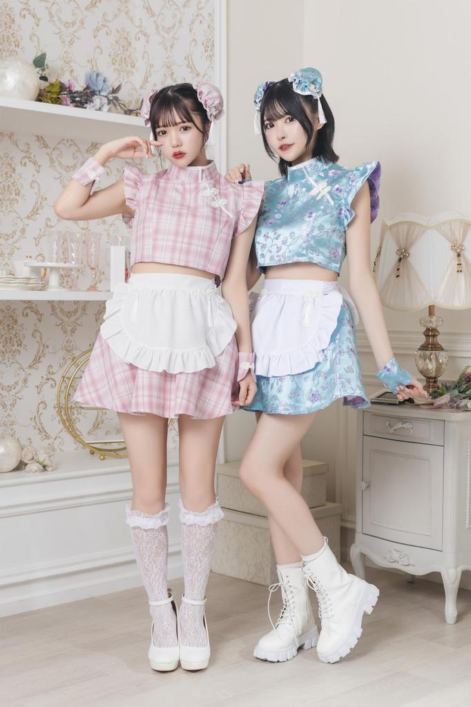 Lyrical Palette Cosplay Halloween Light Blue China Maid JamsCollection Blue [Clear Stone] Women's