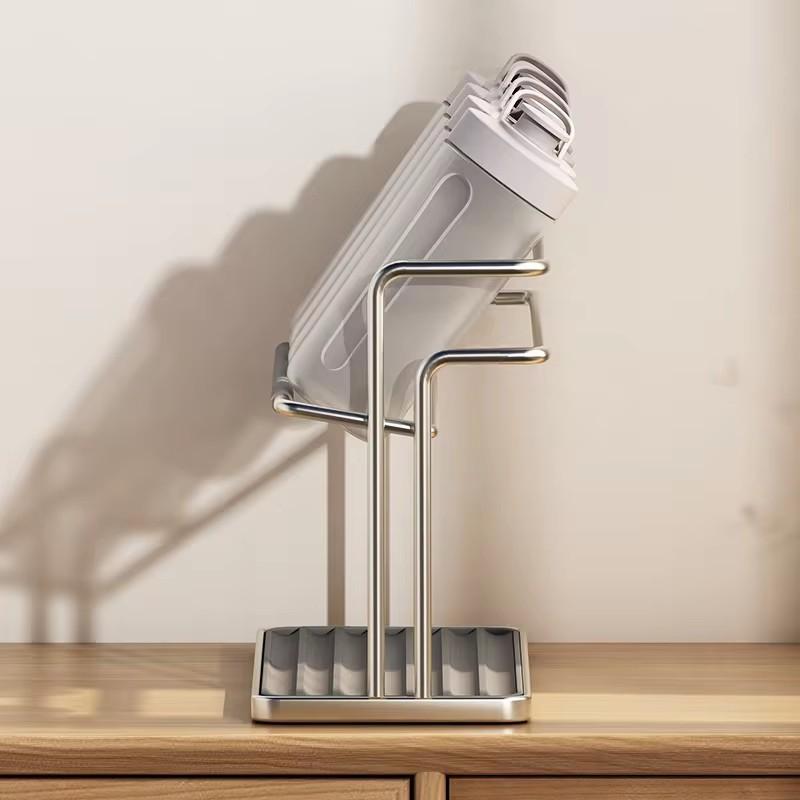 Double-layer Bottle Cup Holder Water Cup Hanging Drying Rack Upside Down Teacup Storage Rack With Tray Kitchen Organizer