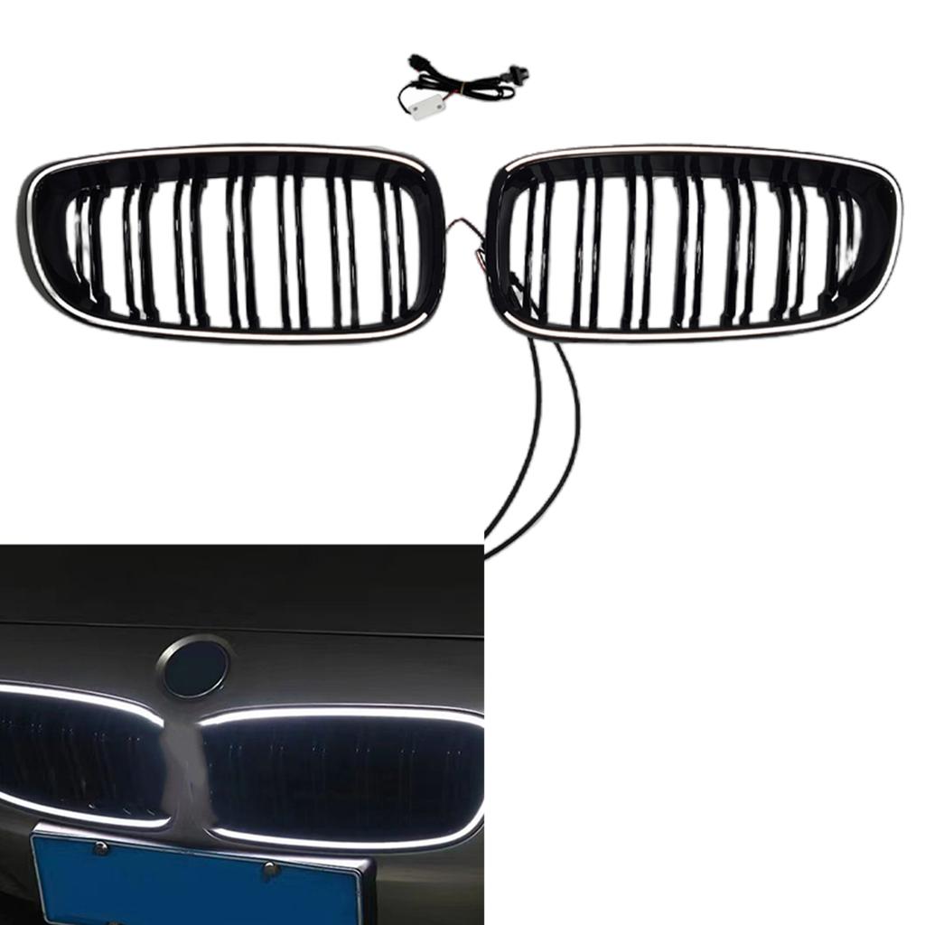 For BMW 3 Series F34 GT 328i 330i 335i 340i 2012-18 Front Kidney Grille Racing Grill Upper Bumper Hood Mesh Grid With LED Light