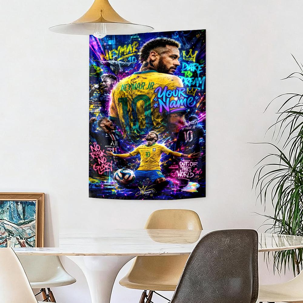 Neymar Dreams Football Legend Boho Wall Tapestry Nordic Minimal Designed For Bedroom Dorm Wall Living Room Yearround Gallery Wall