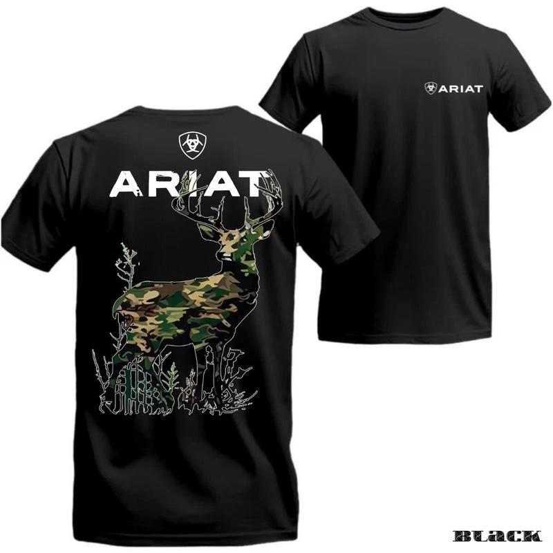 Охотничья футболка Ariat - Принт с оленем камуфляжный, Вестерн-outdoor атмосфера, Удобная посадка