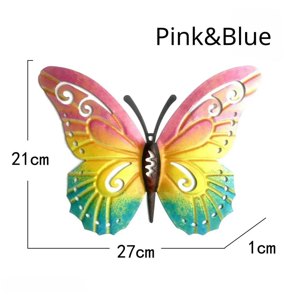 Creative Metal Butterfly Wall Hanging Wall Home Decoration 7-color Butterfly Wall Decoration Art Courtyard Fence Home Gift