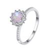 S925 Sterling Silver Ring Women's Moonstone Ring Opal Opal Stone Multicolored Light Ring Engagement Diamond Ring Wedding Ring Gift for Girlfriend