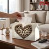 1pc Leopard Print Heart Tissue Box Holder - Reusable Suitable for Kitchen, Bathroom, Car & Office Decor, Compact Tissue Paper Dispenser with Decorativ