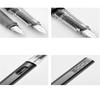 Refillable Fountain Pen with Ink Cartridge Stainless Steel Chrome Plated 0.38mm Nib Writing Pen Set Black