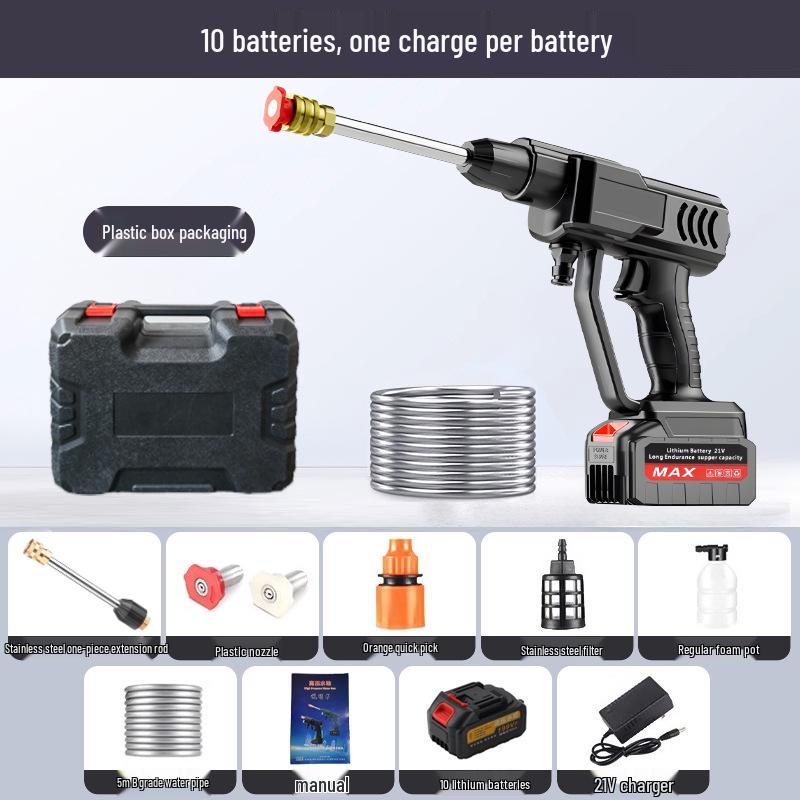 Портативный беспроводной пистолет для мойки автомобиля высокого давления с аккумулятором