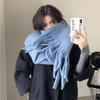 Women's High-end Solid Color Scarf, Fluffy Hippocampus Hair, Warm In Winter, Thickened Scarf Atmosphere, Couple Style