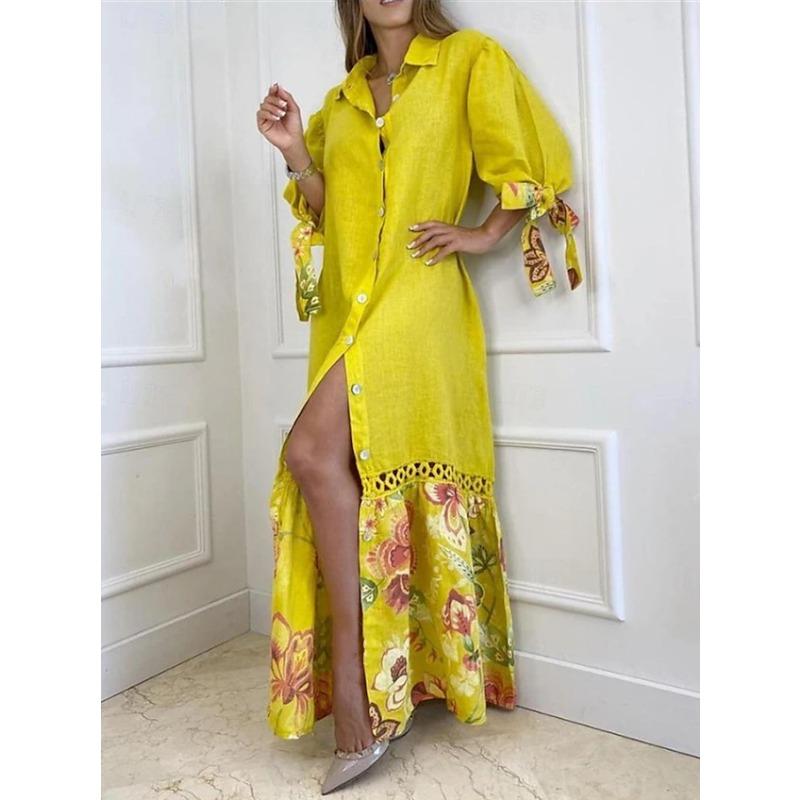 Женское лоскутное кружевное платье с рукавами Seven Tenths в стиле рубашки, длинное