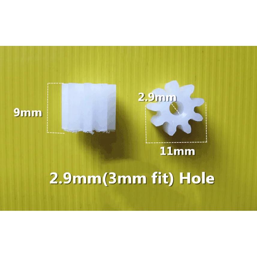 1M 9T 3/3.5/4мм Шпиндель двигателя Пластиковая шестерня DIY Игрушка Шестерня швейной машины