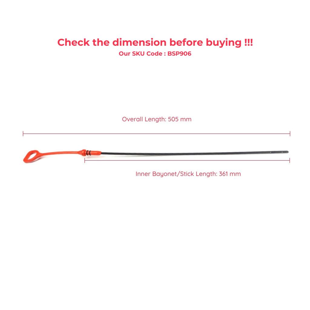 ESP906 Oil Level Indicator Rod Dipstick 361 Mm for Honda Civic MK6 1996-2000 1.6L D16Y8 Engine Del Sol 1996-1997 15650-P2F-A00