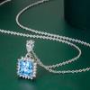 BELLA BOX Square Zircon Pendant Necklace Multiple Colour Fashion Wedding Engagement Jewelry