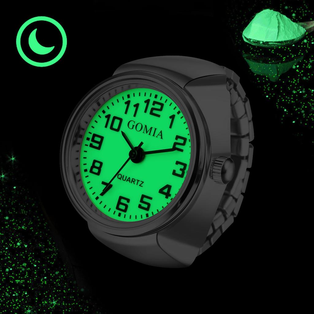 Простые и стильные аналоговые кольцо-часы: Нержавеющая сталь, Один размер подходит большинству, Кварцевый механизм, Модный аксессуар - Идеальный подарок на дни рождения,