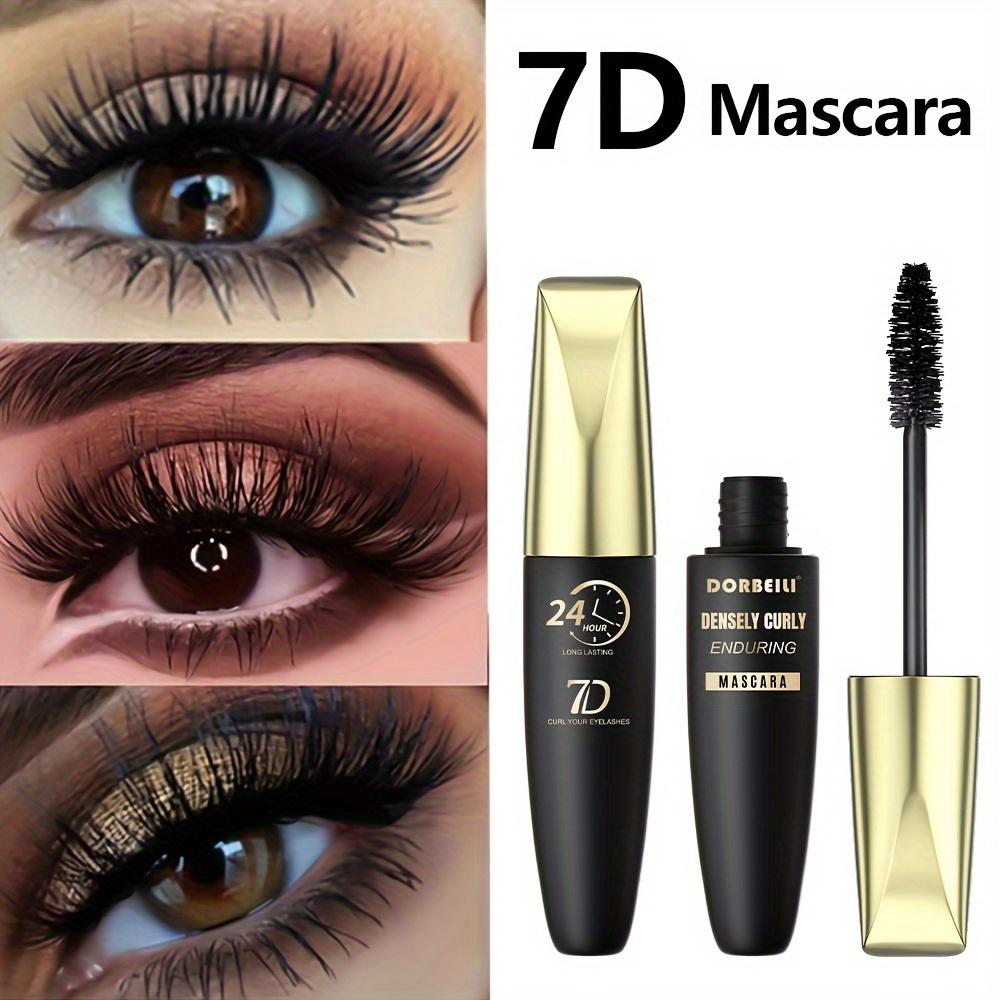 7D Silky Fiber Waterproof Mascara Black Mascara 24-Hour Long-Lasting Clump-Free & Smudge-Proof with Olive Brush for Voluminous Lashes