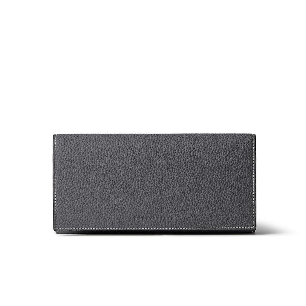 BONAVENTURA Bifold Long Wallet Made with the finest European this genuine leather wallet makes a great gift (Charcoal) - leather, (BWAT35-CG).