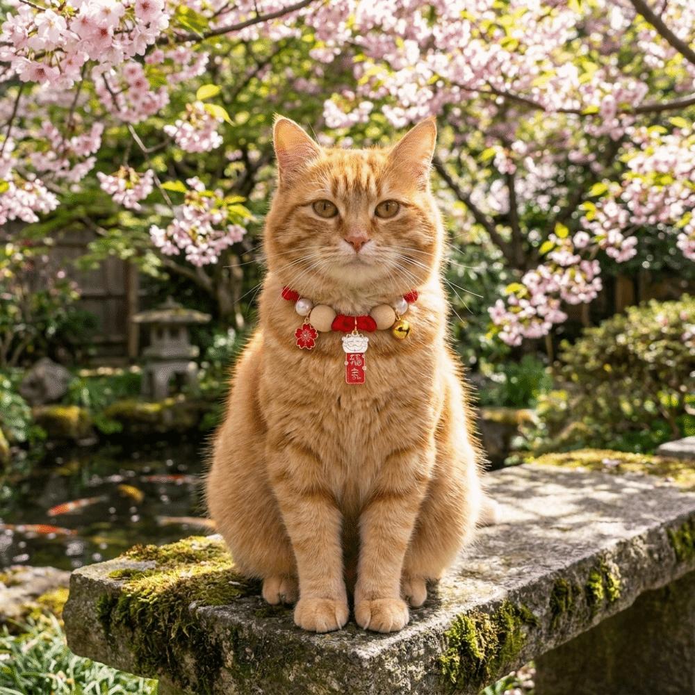 Adjustable Cat Flea Collar Handmade Pet Wooden Ball Collar Antiflea Tick Collar Outdoor Use