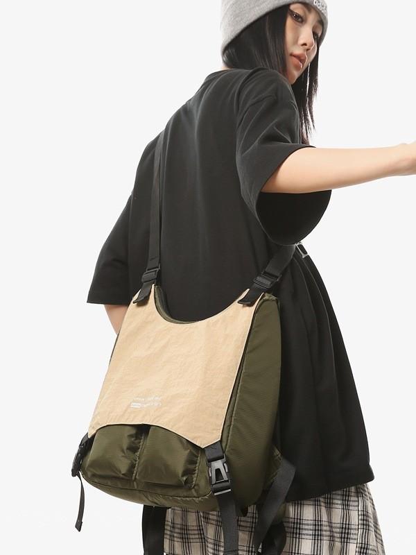 Mountain Range Small Crossbody Bag With Nylon Material For Hiking And Travel