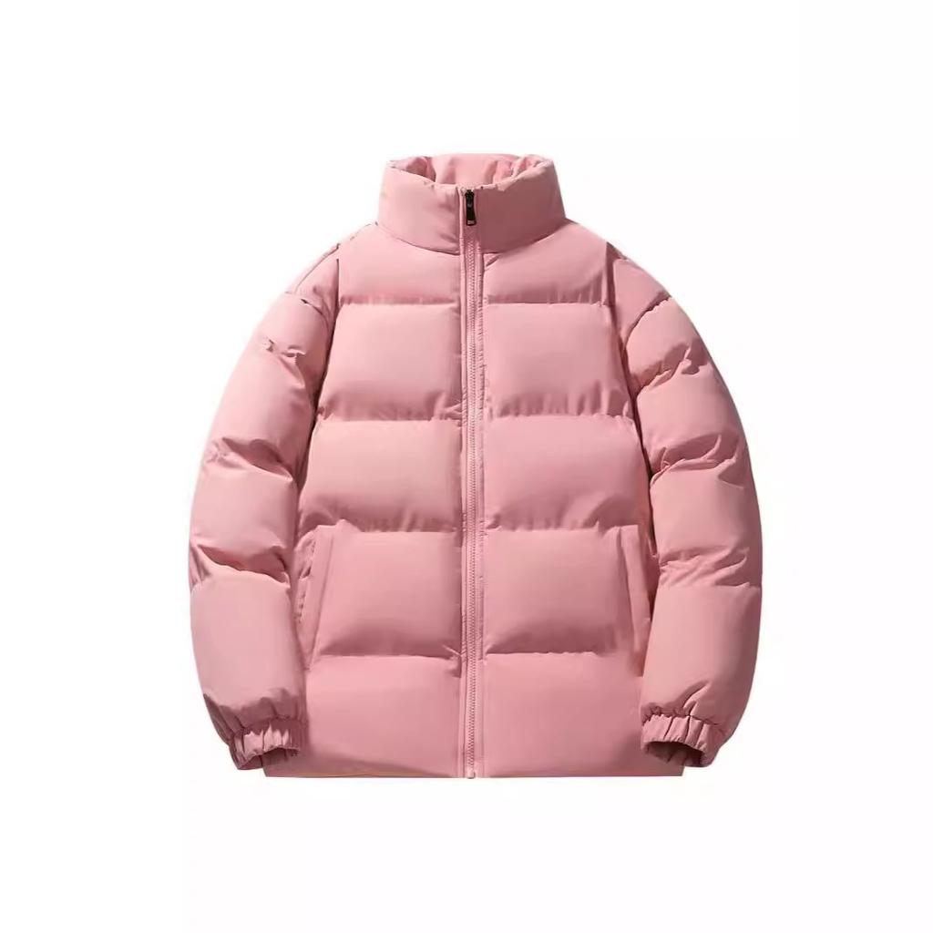 Одинаковая мужская и женская одежда с воротником-стойкой и хлопковой подкладкой, свободные зимние теплые топы, повседневная однотонная одежда для пар с пуховой подкладкой и хлопковой подкладкой, мужская