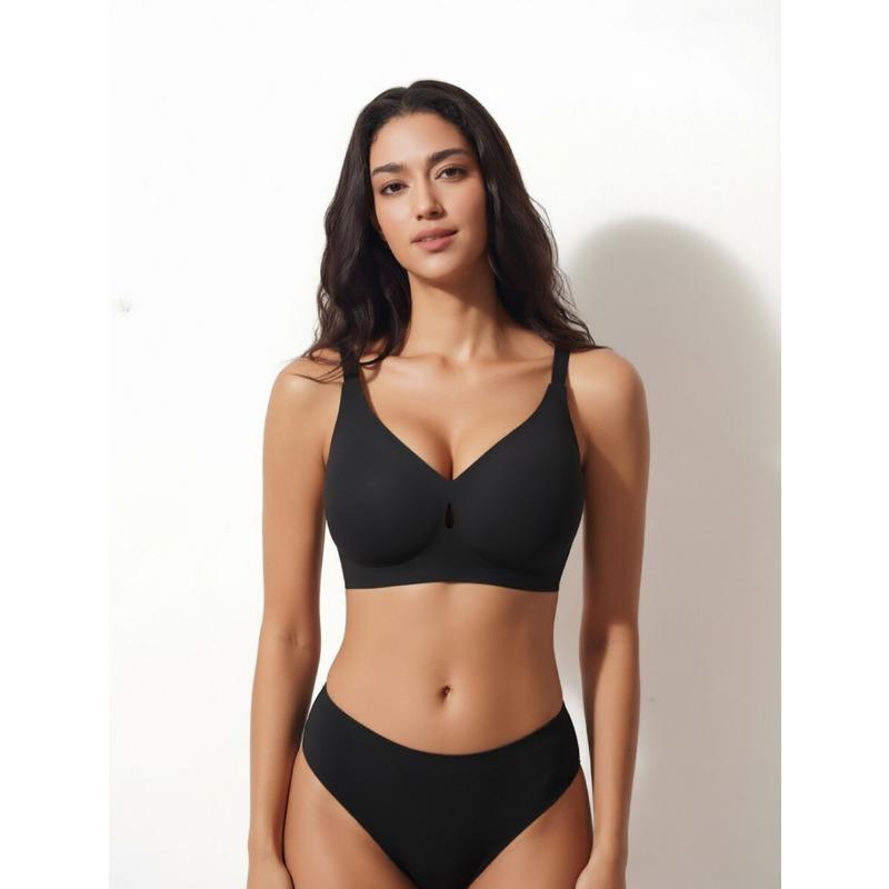 Plus Size Wirefree Bra For Big Chest Push Up Seamless Comfortable Underwear