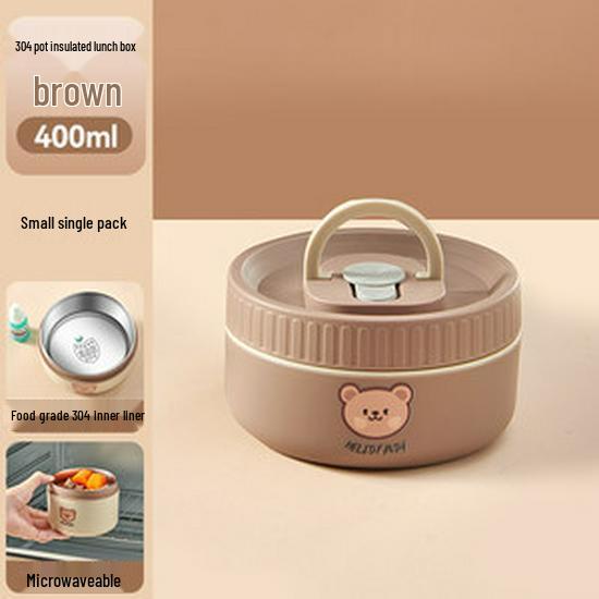 316 Stainless Steel Insulated Double-Layer Microwaveable Bento Lunch Box for Students and Office Workers