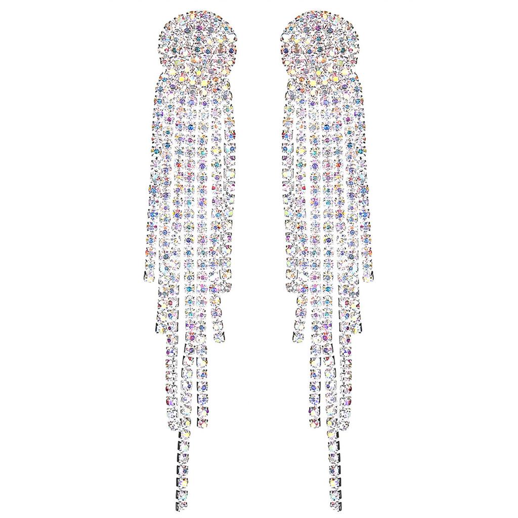 Новые серьги с длинными кисточками Super Flash Ab Diamond, модные серьги в стиле темперамент, свадебные серьги, женские серьги, 1 пара