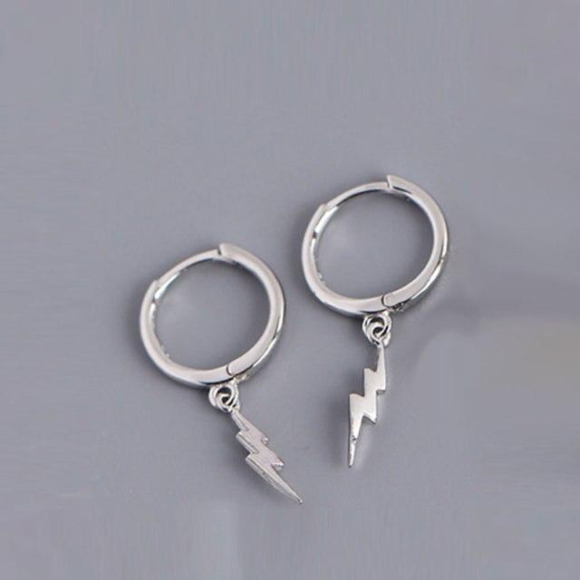 100% 925 пробы серебро маленькие круглые золотые молнии циркониевые серьги-кольца клипсы для женщин Pendientes геометрические