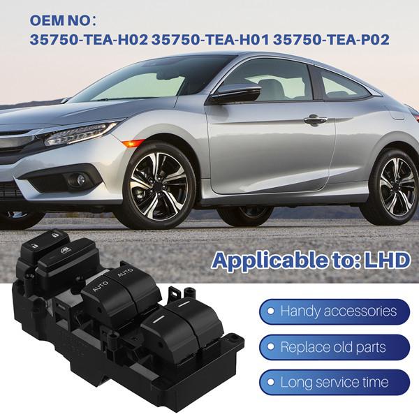 35750-TEA-H02: Совместимо с Honda Civic 2016-2021 гг. (10-е поколение) Выключатель электростеклоподъемника.