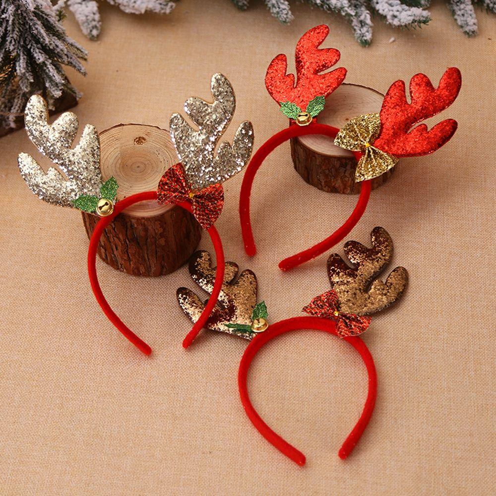 Party Dress Up Christmas Decoration Female Plush Hair Hoop Christmas Hair Band Antlers Headband