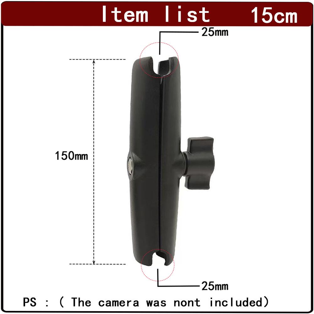 Double Socket Arm for RAM Mount for 25mm 1" Ball Head Clamp Phone Hold-Bicycle Motorcycle Action Camera Extension Arm Accessory