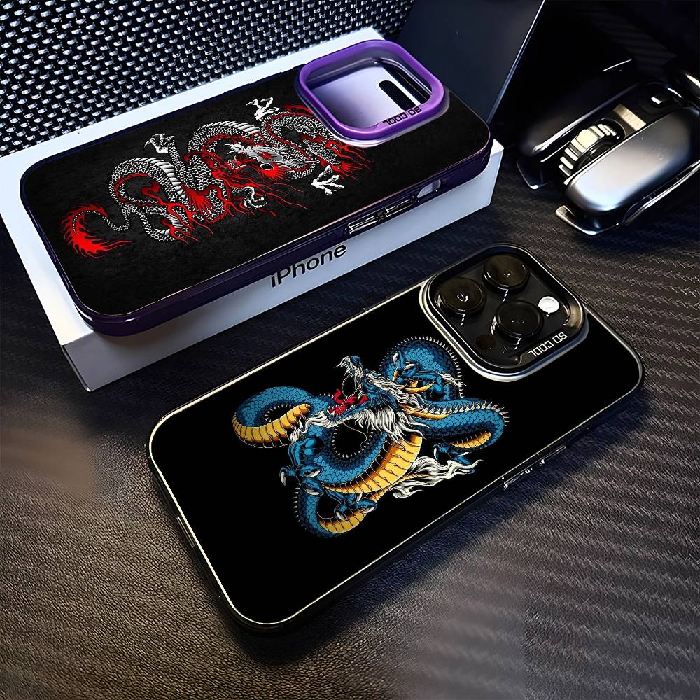 Чехол для телефона с татуировкой Дракона Якудза Для iPhone 17, 16, 15, 14, 13, 12, 11 Plus, Pro Max Фиолетовый Матовый Ударопрочный Чехол