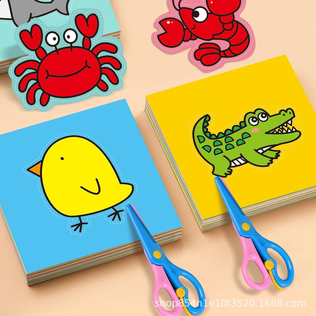 Набор для вырезания из бумаги «Животные» для детей 3-6 лет: Веселая развивающая игрушка для творчества