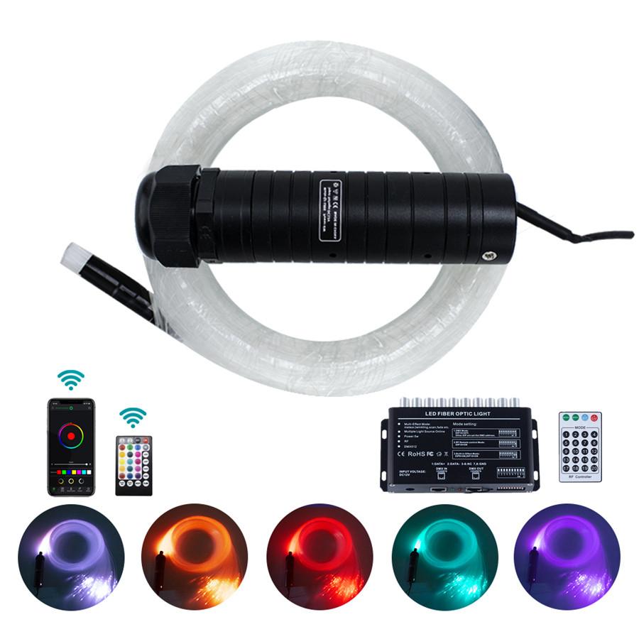 6 Вт RGBW Мерцающий Bluetooth APP RF Управление Звуком Оптоволоконный Звездный Потолок Метеор Комплект