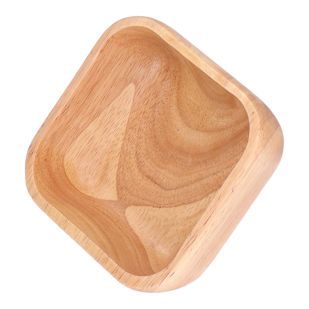 Салатница из каучукового дерева, простая стильная квадратная миска ручной работы, столовая посуда для семейной вечеринки
