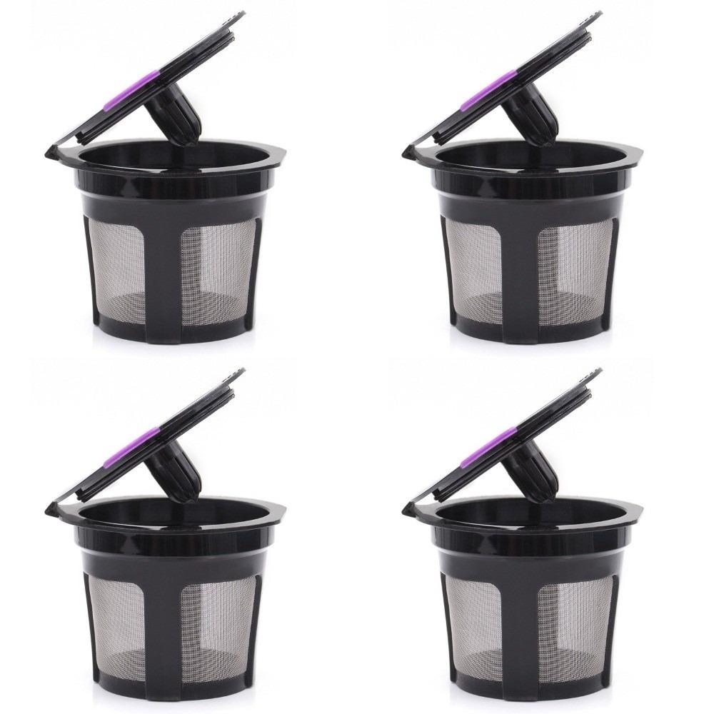4pcs Universal Fit Coffee Filter Reusable Espresso Strainer Basket K-Cup Coffee Maker Accessories