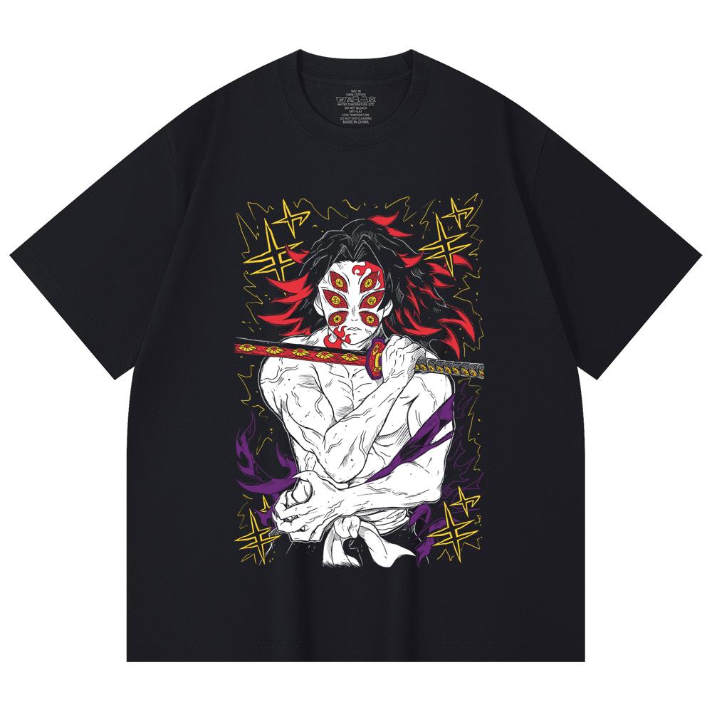 230 Gsm 100% Cotton Demon Slayer V36 Kokushibo Print Unisex Heavy Cotton T Shirt