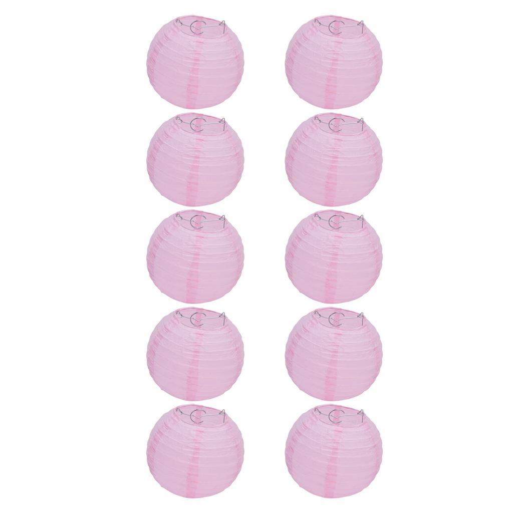 10Pcs 6 Inch Round Chinese Paper Lanterns Festive Hanging Ball Lantern for Wedding PartyPink