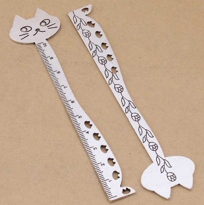 1 шт. Милые кавайные ретро винтажные металлические кошачьи кружевные линейки закладки школьные канцелярские принадлежности канцелярские товары Эллен Брук подарок швейный рисунок