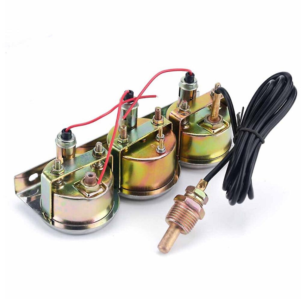 Универсальный автомобильный 2'' 52мм Хромированный Вольтметр Температура воды Датчик Давления масла Тройной Набор из 3 датчиков Ga